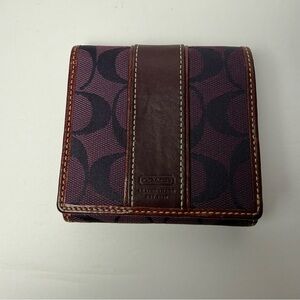 Coach Burgundy and Brown Men's Wallet